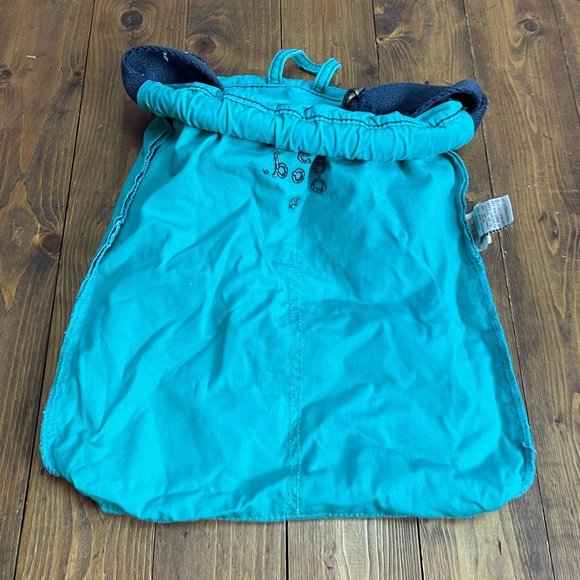 Life is good drawstring backpack teal with flower - Picture 5 of 7